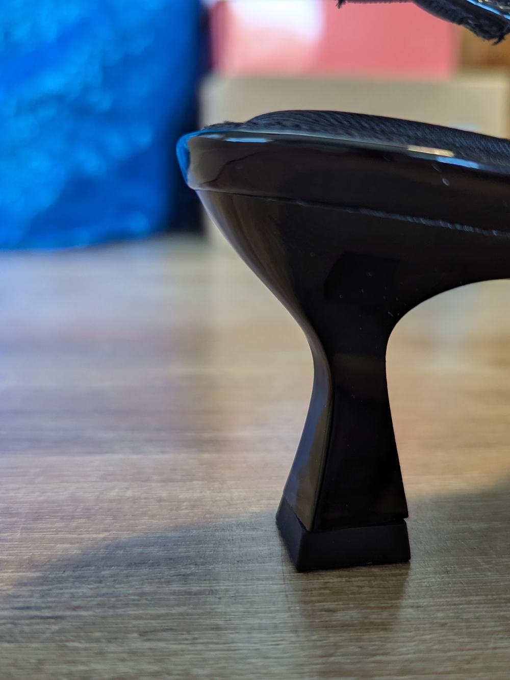 Anne Klein Black Patent Slingback Pointed Toe Pump with Crystal Accent - Picture 5 of 15